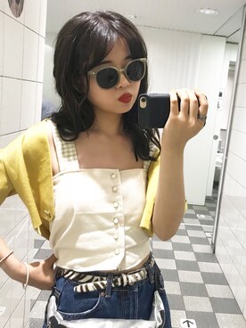 「アイテム（ボディバッグ/ウエストポーチ、シルバー系）」を使った、MA-YAさん（レディース・158cm）の夏コーディネート