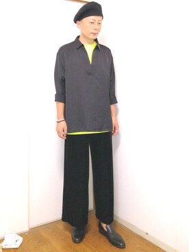 「アイテム（スリッポン）」を使った、nunuhomme【アラフィフ】さん（メンズ・166cm・40代）の秋コーディネート