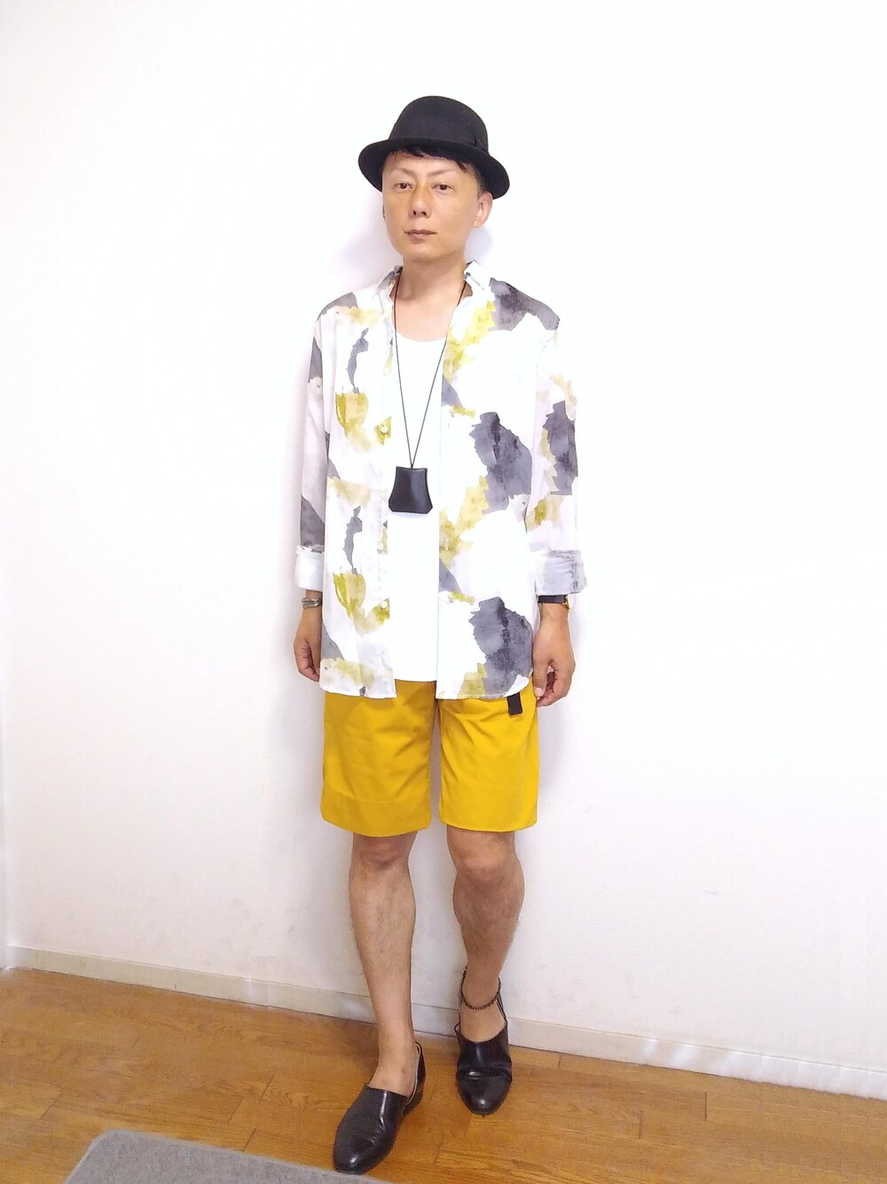 「カジュアル、シャツ、休日スタイル、プチプラ、きれいめカジュアル、ootd、低身長、オトナカジュアル、秋コーデ」｜「ZARA MANのプリント柄ボイル地シャツ（シャツ/ブラウス、ホワイト系）」を使った、nunuhomme【アラフィフ】さん（メンズ・166cm）の秋コーディネートの1枚目の写真