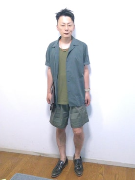 「ハーフパンツ」｜「アイテム（ローファー）」を使った、nunuhomme【アラフィフ】さん（メンズ・166cm・50代）の夏コーディネート