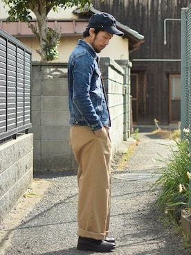 「FOB FACTORY（エフオービーファクトリー）のアイテム」を使った、comoda上西猛夫さん（メンズ・168cm）の春コーディネート