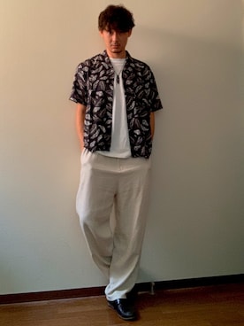 「アロハシャツ」｜ウエダイさん（メンズ・174cm）の夏コーディネート
