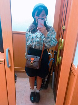 「Lattice（Lattice）のアイテム（ハンチング/ベレー帽）」を使った、やまもと 。さん（レディース・154cm）の秋コーディネート