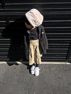 「DANTON（ダントン）のアイテム（その他アウター）」を使った、なこりんごさん（キッズ・100cm）の冬コーディネート