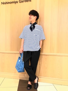 「BASISBROEK（バシスブルック）のアイテム（パンツ）」を使った、Tanakaさん（メンズ・170cm）の春コーディネート