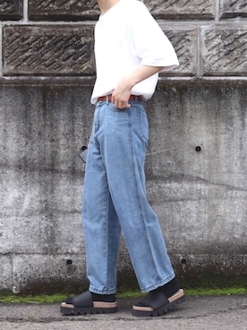 「Lui's（ルイス）のナローベルト（ベルト）」を使った、SHOWさん（メンズ・173cm）の夏コーディネート