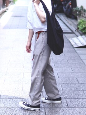 「Lui's（ルイス）のナローベルト（ベルト）」を使った、SHOWさん（メンズ・172cm）の夏コーディネート