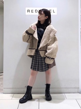 「REDYAZEL（レディアゼル）のアイテム（ジャケット/アウター）」を使った、miさん（レディース・150cm）の秋コーディネート