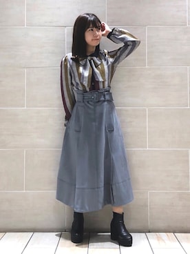 「REDYAZEL（レディアゼル）のアイテム（スカート）」を使った、miさん（レディース・150cm）の秋コーディネート