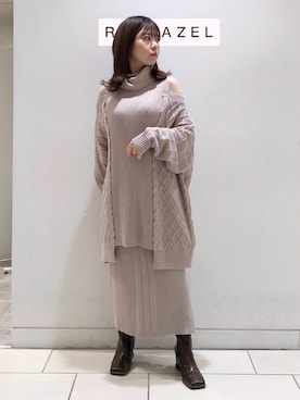 「REDYAZEL（レディアゼル）のアイテム（ワンピース）」を使った、miさん（レディース・150cm）の冬コーディネート
