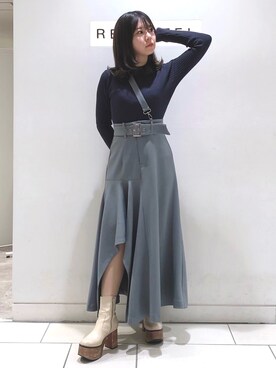 「REDYAZEL（レディアゼル）のアイテム（スカート）」を使った、miさん（レディース・150cm）の冬コーディネート