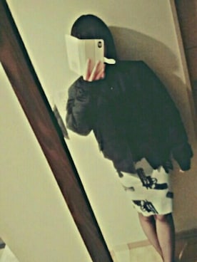 「網タイツ」｜「アイテム（MA-1）」を使った、kuminimさん（レディース・159cm）の冬コーディネート