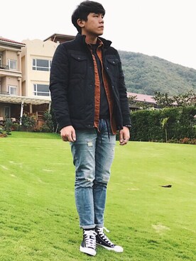 「ESPRIT（エスプリ）のアイテム（ジャケット/アウター）」を使った、 p.y.wen🇹🇼さん（メンズ・175cm）の春コーディネート