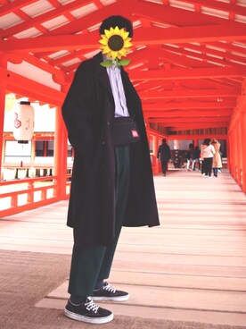 「アイテム（ステンカラーコート）」を使った、ぺいさん（メンズ・180cm・20代）の春コーディネート