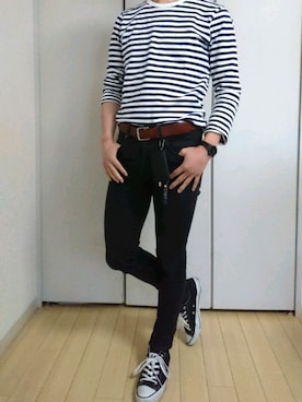 「H&M（エイチ・アンド・エム）のアイテム（その他パンツ）」を使った、Tatsuさん（メンズ・170cm）の春コーディネート