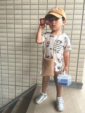 「ブラウンコーデ」｜「アイテム（レギンス/スパッツ）」を使った、1KK1-013さん（キッズ・90cm）の秋コーディネート