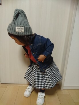 「GLOBAL WORK（グローバルワーク）のアイテム（スカート、その他）」を使った、Natsuさん（キッズ・90cm）の春コーディネート