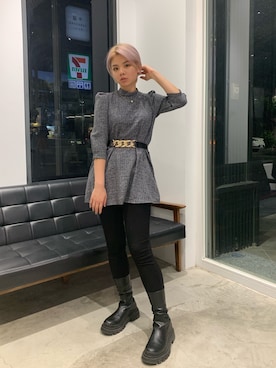 「NOのアイテム（ワンピース/ドレス）」を使った、Rinaaaaaさん（レディース・166cm）の冬コーディネート