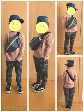 「RAT EFFECT（ラットエフェクト）のアイテム（帽子）」を使った、nico◡̈⃝︎さん（キッズ・120cm）の冬コーディネート