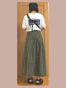 「CHUMS（チャムス）のアイテム（帽子）」を使った、nico◡̈⃝︎さん（レディース・157cm）の夏コーディネート