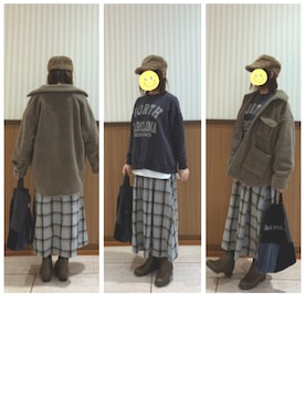 「ニコアンド」｜「アイテム（その他アウター）」を使った、nico◡̈⃝︎さん（レディース・157cm）の冬コーディネート