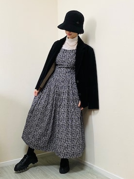「45R（フォーティファイブアール）のアイテム（ワンピース/ドレス）」を使った、arsさん（レディース・152cm）の冬コーディネート