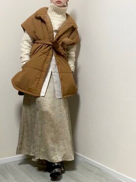 ダウンベストを使った 冬コーデ の人気ファッションコーディネート Wear