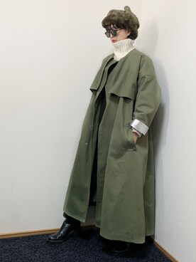 「BLUEFLAG＋kiminorimorishita（ブルーフラッグキミノリモリシタ）のアイテム（その他アウター）」を使った、arsさん（レディース・152cm）の冬コーディネート