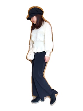 「DHOLIC（ディーホリック）のアイテム（キャスケット）」を使った、みちゃぽさん（レディース・152cm）の春コーディネート