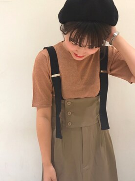 「Lattice（Lattice）のアイテム（ハンチング/ベレー帽）」を使った、Kimuさん（レディース・158cm）の秋コーディネート