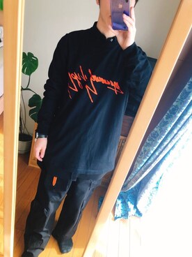 「Lui's（ルイス）のナローベルト（ベルト）」を使った、ありゅたんさん（メンズ・171cm）の冬コーディネート