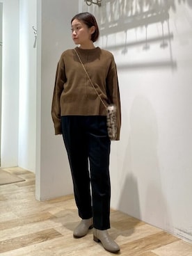 「human woman（ヒューマンウーマン）の◆オリジナルショートブーツ（ブーツ）」を使った、sayakaさん（レディース・153cm）の冬コーディネート