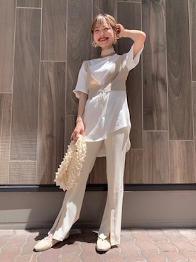 「SPINNS(スピンズ)のアイテム(パンプス)」を使った、中村 未緒さん(レディース・153cm)の夏コーディネート