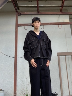 「ステッチ」｜「アイテム（その他アウター）」を使った、Renyaさん（メンズ・175cm）の夏コーディネート