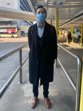「WearTamのアイテム（その他、ブラック系）」を使った、WearTamさん（メンズ・173cm）の冬コーディネート