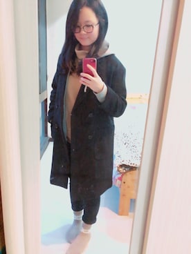 「大学生」｜「アイテム（ダッフルコート）」を使った、ciyao さん（レディース・166cm）の冬コーディネート