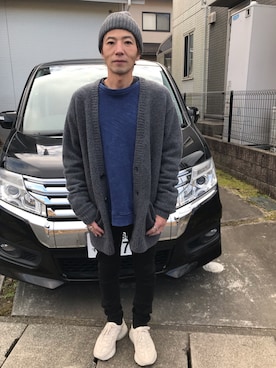 「DRIES VAN NOTEN（ドリスヴァンノッテン）のアイテム（カーディガン/ボレロ）」を使った、ロンハーマンさん（メンズ・167cm）の冬コーディネート