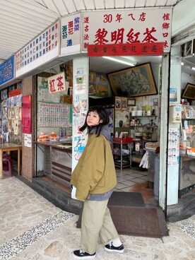 「plain-me（プレインミー）のアイテム（ジャケット/アウター）」を使った、Nimueさん（レディース・165cm）の冬コーディネート