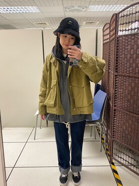 「plain-me（プレインミー）のアイテム（ジャケット/アウター）」を使った、Nimueさん（レディース・165cm）の冬コーディネート