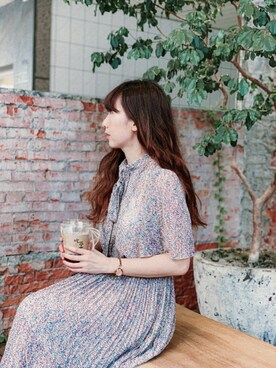 「yourzのアイテム（ワンピース、ホワイト系）」を使った、yululu. leさん（レディース・159cm）の秋コーディネート