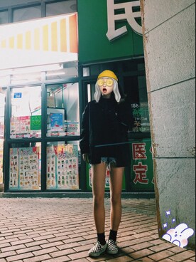 「国潮」｜「アイテム（スリッポン）」を使った、Joycedbさん（レディース・165cm）の秋コーディネート