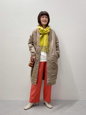 「Tシャツ/カットソー」｜「アイテム（その他アウター）」を使った、daio  さん（レディース・159cm）の冬コーディネート