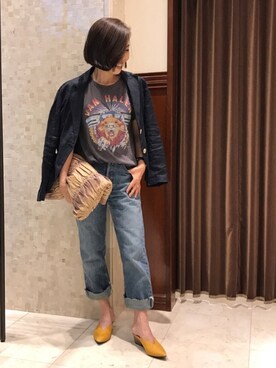 「JUNKO SHIMADA（ジュンコシマダ）のアイテム（テーラードジャケット）」を使った、Yoko  Ishibashiさん（レディース・153cm）の夏コーディネート