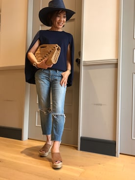 「Sans Arcidet（サンアルシデ）のアイテム」を使った、Yoko  Ishibashiさん（レディース・153cm）の夏コーディネート