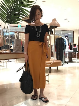 「プチプラミックス」｜「アイテム（ビーチサンダル）」を使った、Yoko  Ishibashiさん（レディース・153cm）の夏コーディネート