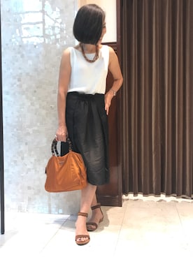 「おちびさん」｜「アイテム（アナログ腕時計）」を使った、Yoko  Ishibashiさん（レディース・153cm）の夏コーディネート