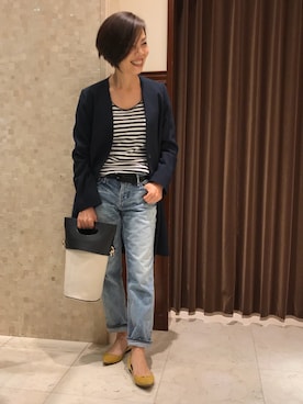 「ANAYI（アナイ）のアイテム（その他アウター）」を使った、Yoko  Ishibashiさん（レディース・153cm）の秋コーディネート