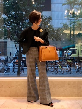 「HIGH CLASS（ハイクラス）のアイテム」を使った、Yoko  Ishibashiさん（レディース・153cm）の秋コーディネート