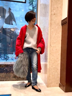 「SLADKY（スラドキー）のアイテム」を使った、Yoko  Ishibashiさん（レディース・153cm）の冬コーディネート