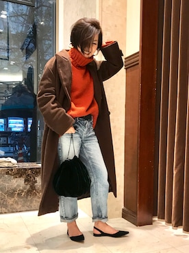 「MARELLA（マレーラ）のアイテム」を使った、Yoko  Ishibashiさん（レディース・153cm）の冬コーディネート